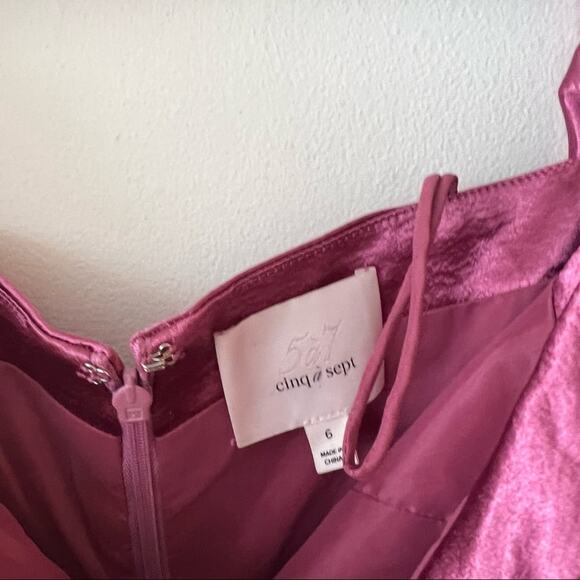 Cinq a Sept Tati Pink Metallic Off-the-Shoulder Mini Dress - Picture 5 of 8